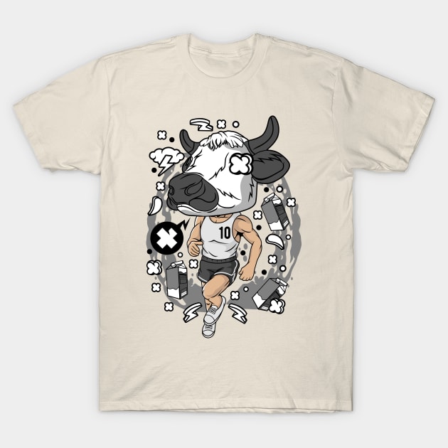 athlete cow head T-Shirt by Mako Design 